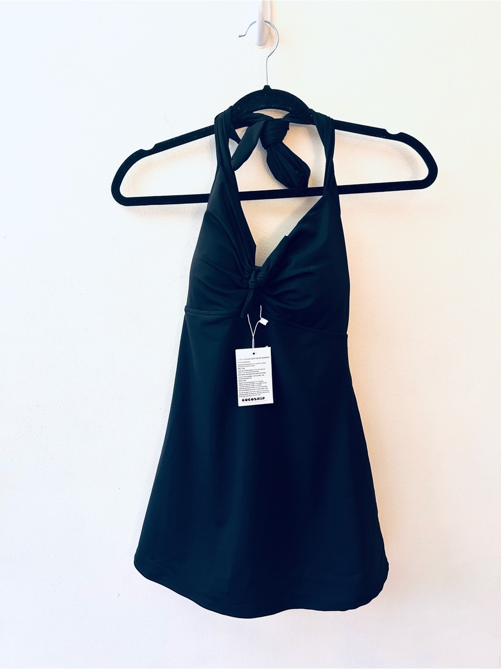Cocoship black halter retro sailor one piece swimsuit size large